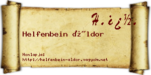 Helfenbein Áldor névjegykártya